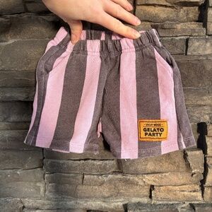 Zara purple brown stripe gelato party shorts